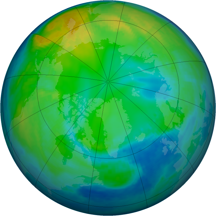 Arctic ozone map for 06 November 1998